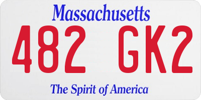 MA license plate 482GK2