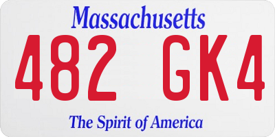 MA license plate 482GK4