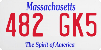 MA license plate 482GK5