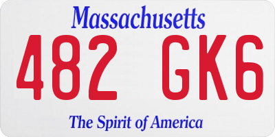 MA license plate 482GK6