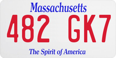 MA license plate 482GK7