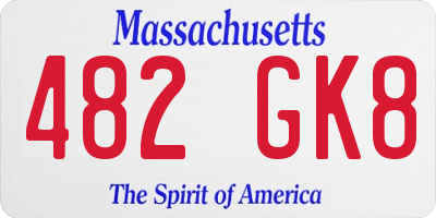 MA license plate 482GK8