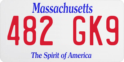 MA license plate 482GK9