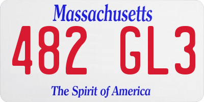 MA license plate 482GL3
