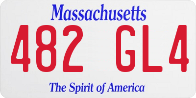 MA license plate 482GL4