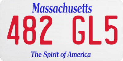 MA license plate 482GL5