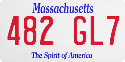 MA license plate 482GL7