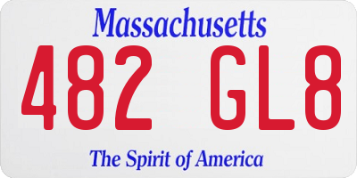 MA license plate 482GL8