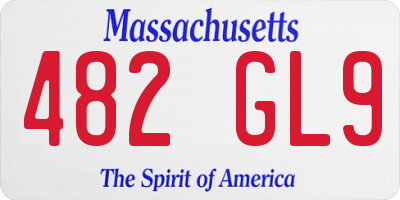 MA license plate 482GL9