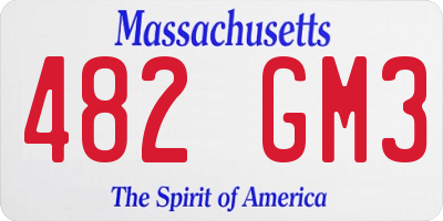 MA license plate 482GM3