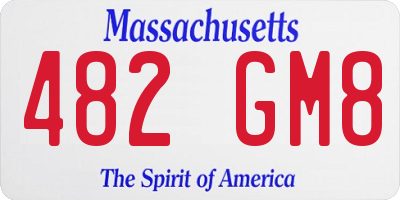 MA license plate 482GM8