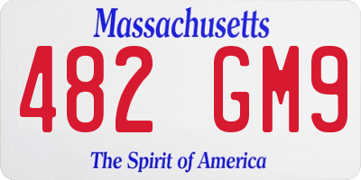 MA license plate 482GM9