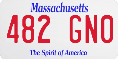 MA license plate 482GN0