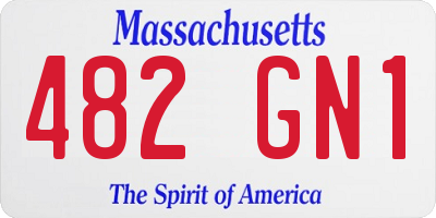 MA license plate 482GN1