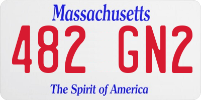 MA license plate 482GN2