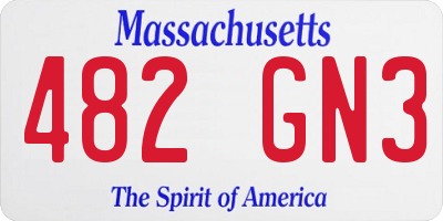 MA license plate 482GN3