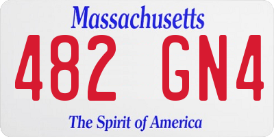 MA license plate 482GN4