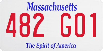 MA license plate 482GO1