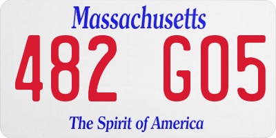 MA license plate 482GO5