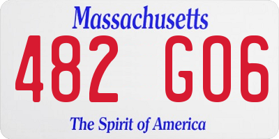 MA license plate 482GO6