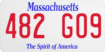 MA license plate 482GO9