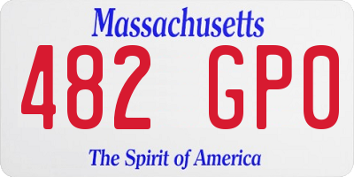 MA license plate 482GP0