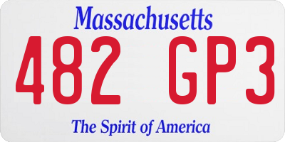 MA license plate 482GP3