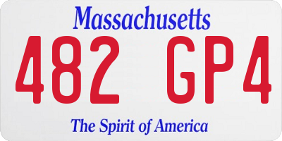 MA license plate 482GP4