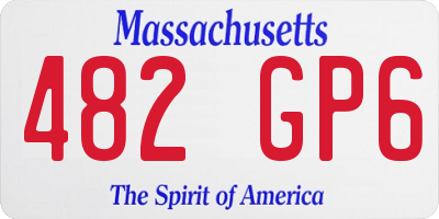MA license plate 482GP6