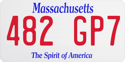 MA license plate 482GP7