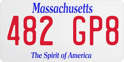 MA license plate 482GP8