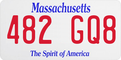 MA license plate 482GQ8