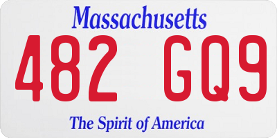 MA license plate 482GQ9