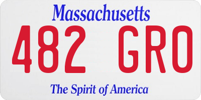 MA license plate 482GR0