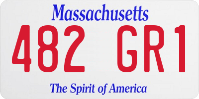 MA license plate 482GR1