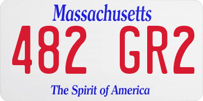MA license plate 482GR2