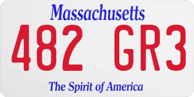 MA license plate 482GR3