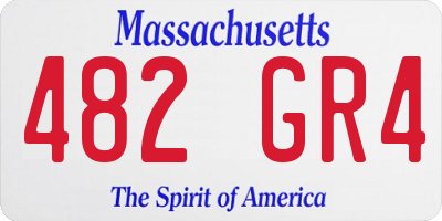 MA license plate 482GR4