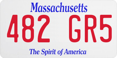 MA license plate 482GR5