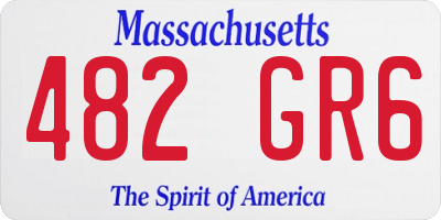 MA license plate 482GR6