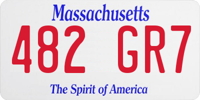 MA license plate 482GR7