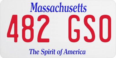 MA license plate 482GS0