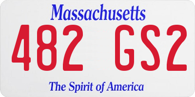 MA license plate 482GS2