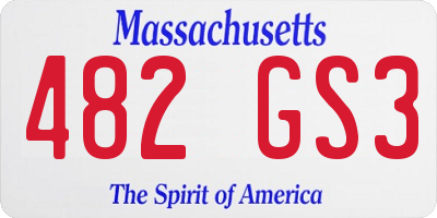 MA license plate 482GS3