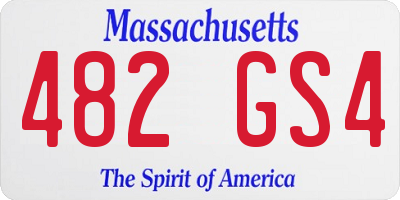 MA license plate 482GS4