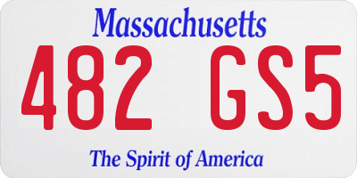 MA license plate 482GS5