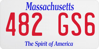 MA license plate 482GS6