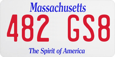 MA license plate 482GS8
