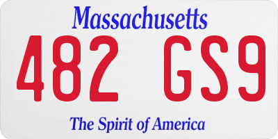 MA license plate 482GS9