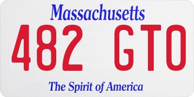 MA license plate 482GT0